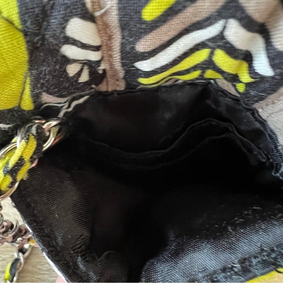 VERA BRADLEY Citron 2014 Mini Cellphone Crossbody Chainlink Yellow Black Floral - Picture 8 of 14